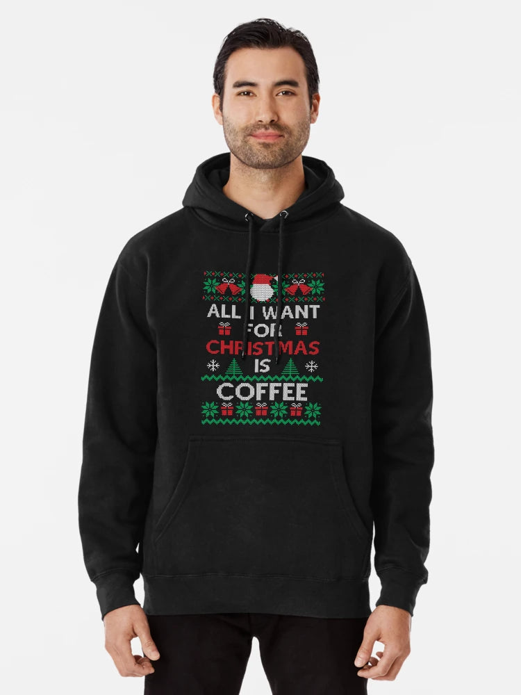 All I want for Christmas is Coffee Ugly Sweater Funny Family Novelty Xmas Gift for Coffee Lovers