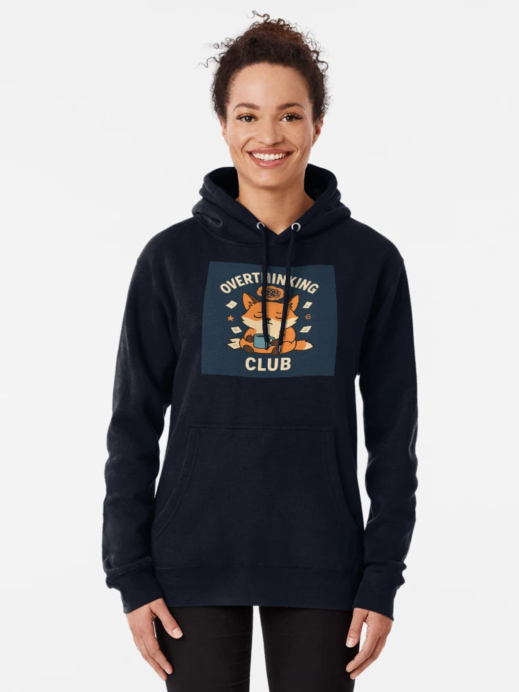 Overthinking Club – Cute Coffee Fox Mental Health Design