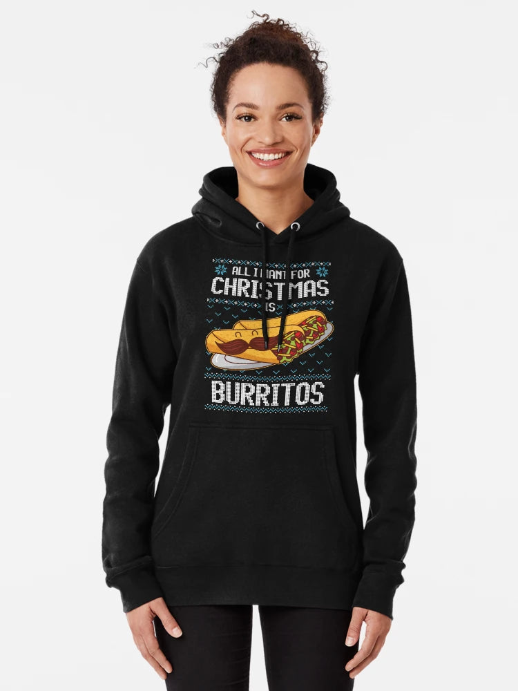 All I Want For Christmas is Burritos Funny Burrito Lover Ugly Sweater Gift