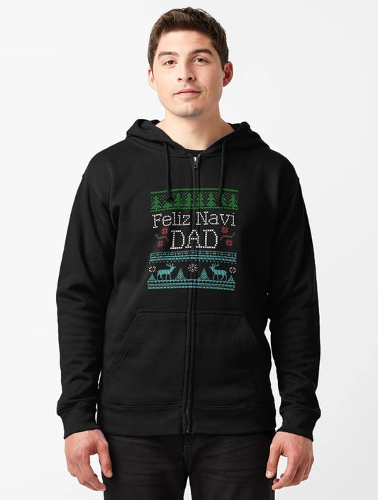 Feliz Navi Dad Ugly Christmas Sweater Design MultiC