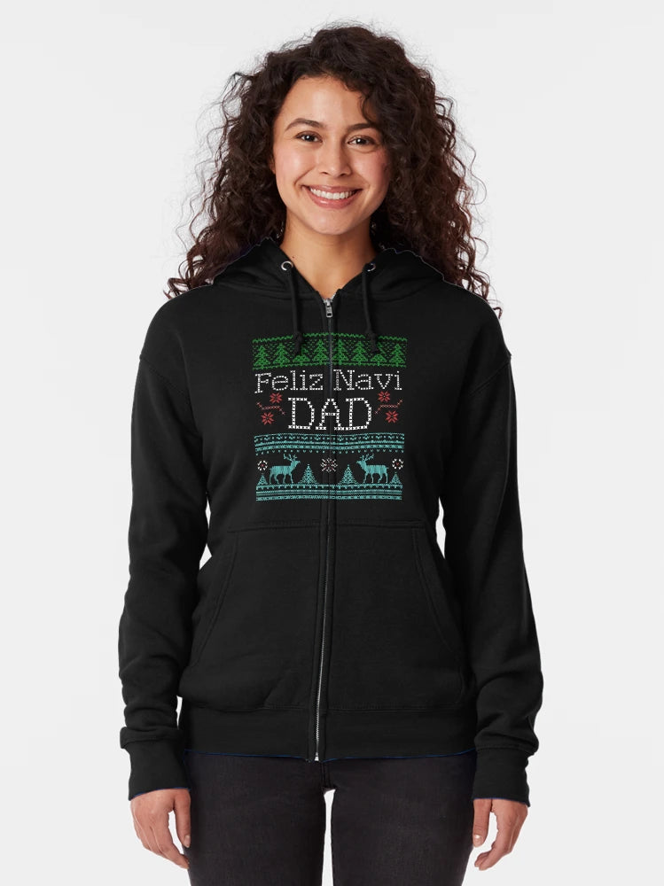 Feliz Navi Dad Ugly Christmas Sweater Design MultiC