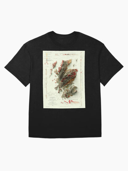 1865 Scotland Geological Relief Map digitally-rendered