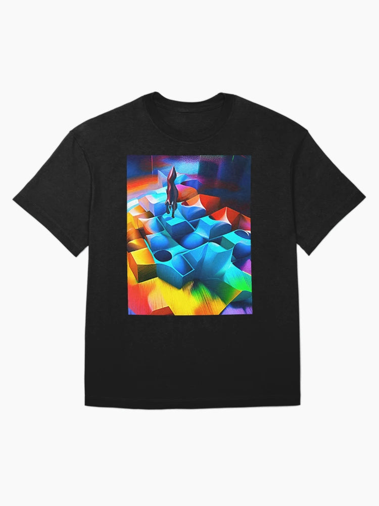 Abstract 3D art. Colorful magical landscape