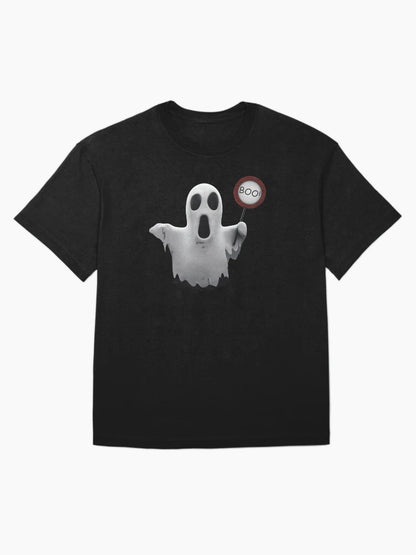 Ghost holding Boo sign!