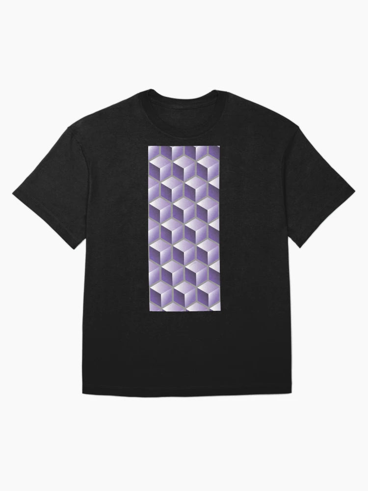 3D PURPLE CUBE GEOMETRIC PATTERN on GRAY Background (v1PURPLE on GRAY) ©