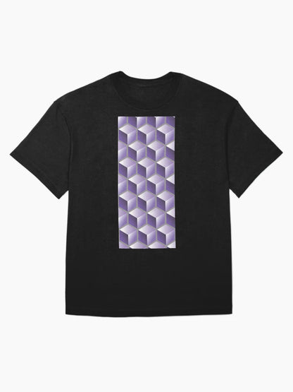 3D PURPLE CUBE GEOMETRIC PATTERN on GRAY Background (v1PURPLE on GRAY) ©