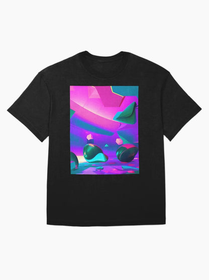 Abstract 3D art. Colorful magical landscape