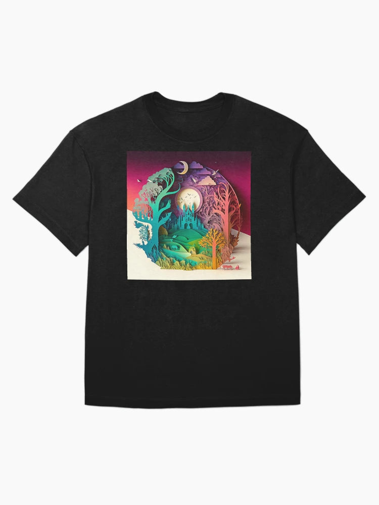 3D Effect Papercut Art - Fairytale Scene