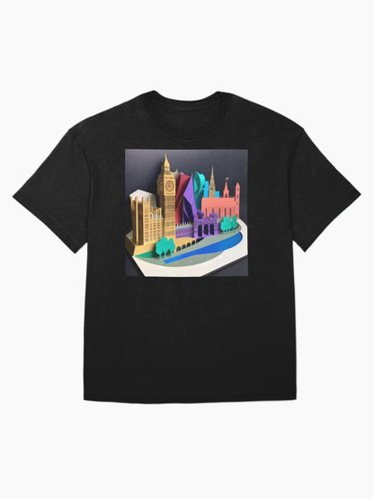 3D Effect Papercut Art - Cityscape Scene