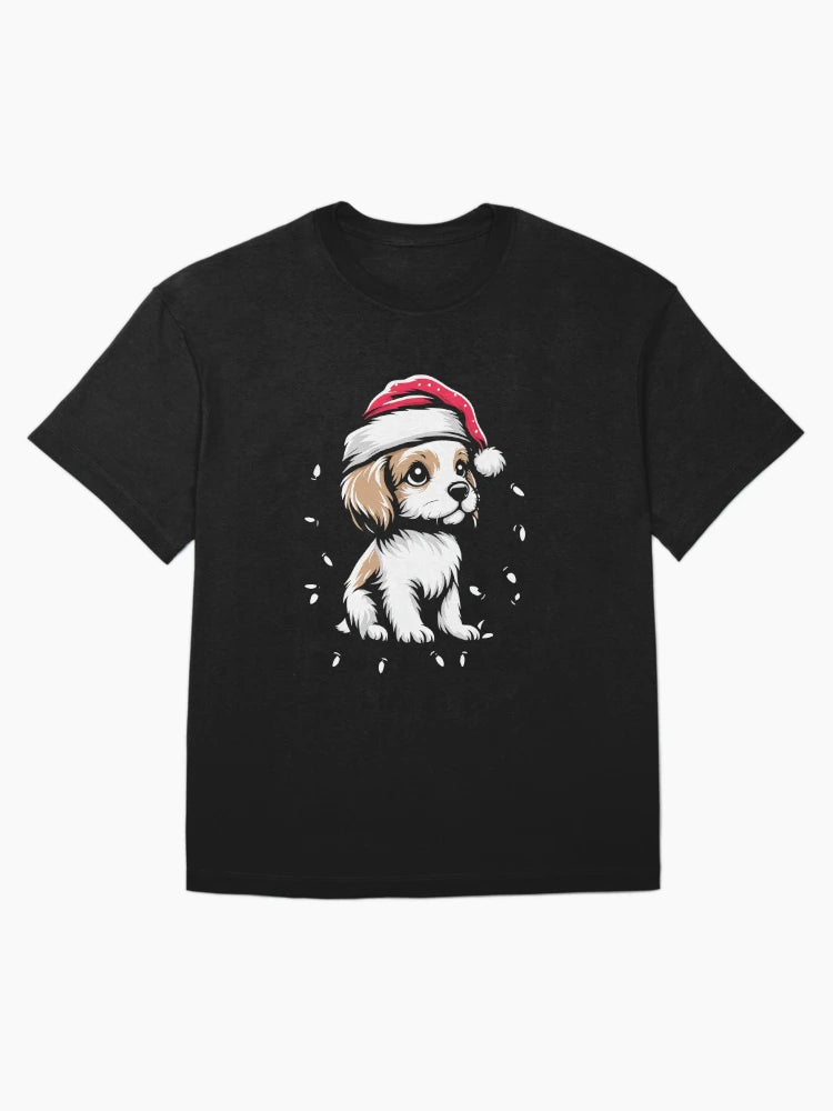 Adorable Dog Christmas Lights Santa Hat