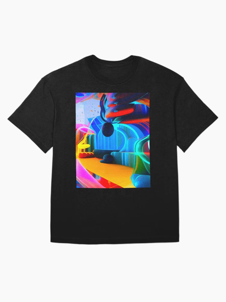 Abstract 3D art. Colorful magical landscape