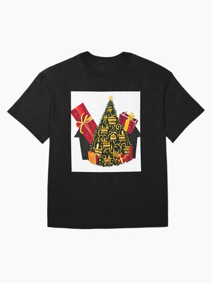 FESTIVE CHRISTMAS TREE DECORATED WITH GIFTS
