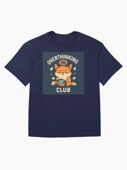 Overthinking Club – Cute Coffee Fox Mental Health Design