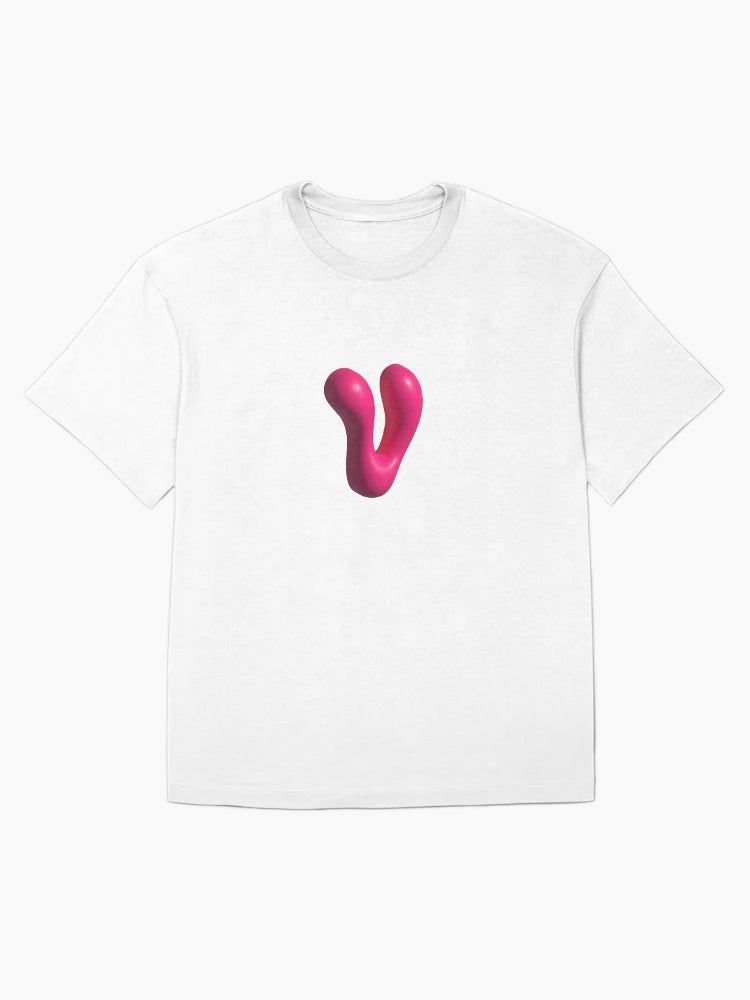 3D Pink Jelly Letter V – Glossy Bubble Alphabet Art