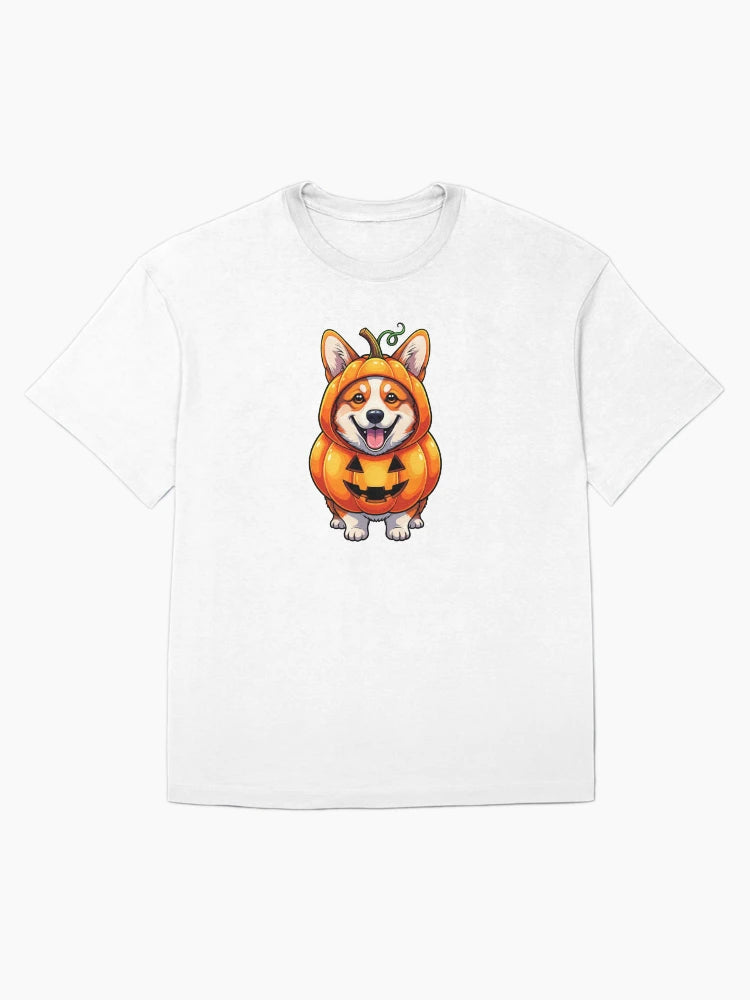 Festive Halloween Corgi Dressed as a Pumpkin for Seasonal Fun
