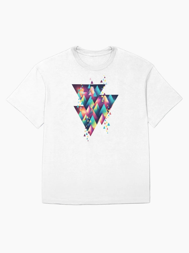 Abstract pattern of multicolored triangles