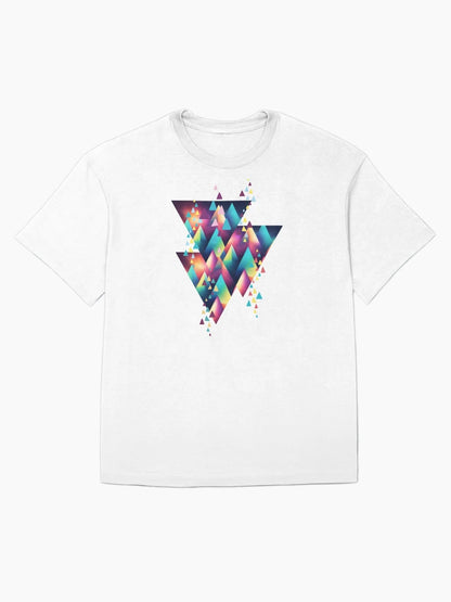 Abstract pattern of multicolored triangles