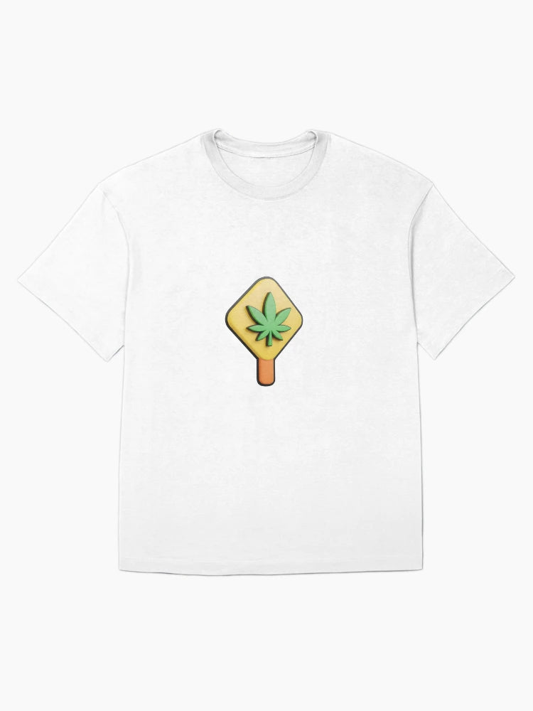 3D model cartoonish pot leaf sign