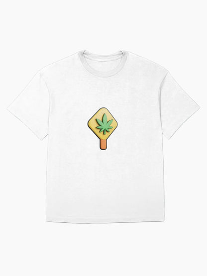 3D model cartoonish pot leaf sign