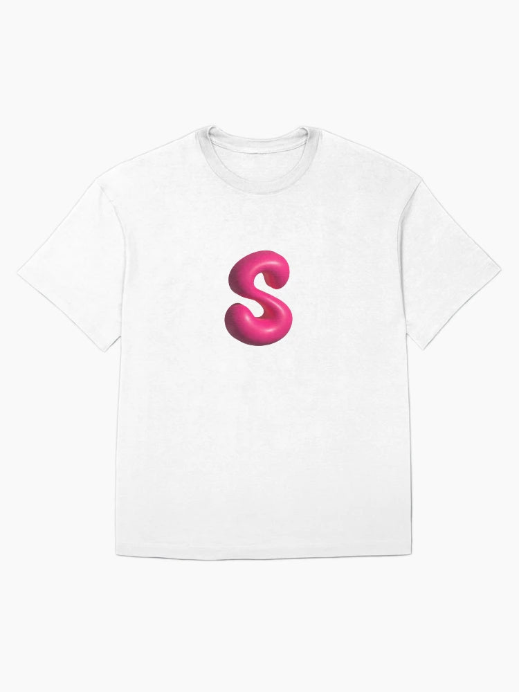3D Pink Jelly Letter S – Glossy Bubble Alphabet Art