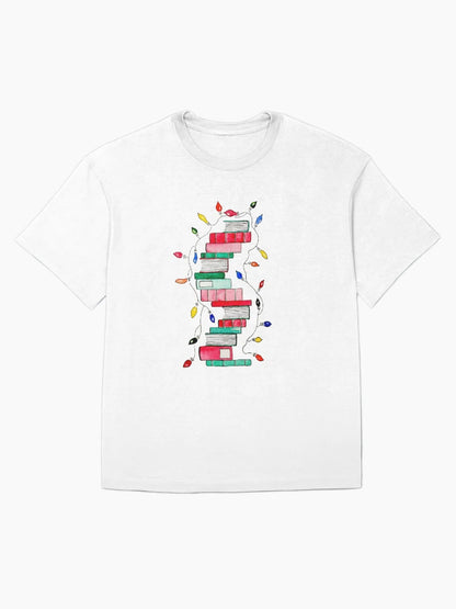 Festive Holiday Book Stack