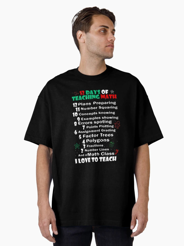 12 Days of Math T Shirt for Teacher Merry Christmas Shirt