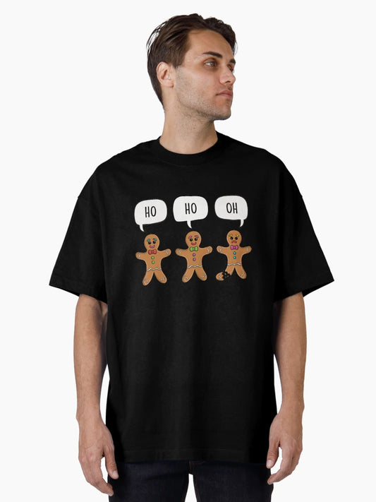 Ho Ho Oh - Cute Funny Gingerbread Men Cartoon Pun