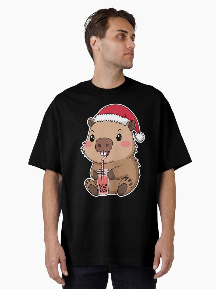 Adorable Capybara with a Christmas hat