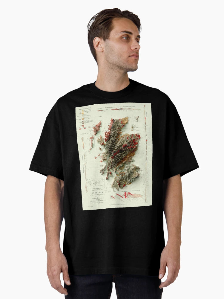 1865 Scotland Geological Relief Map digitally-rendered