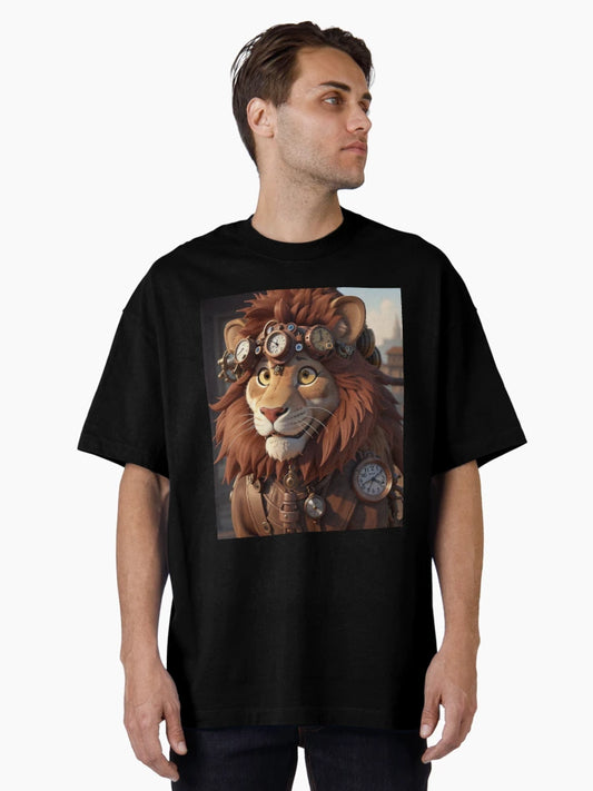 3D Steampunk Lion Art Painting Design Print