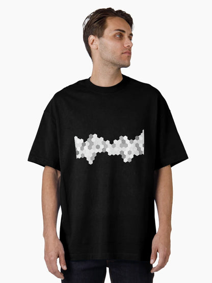 3d hexagonal black+white background