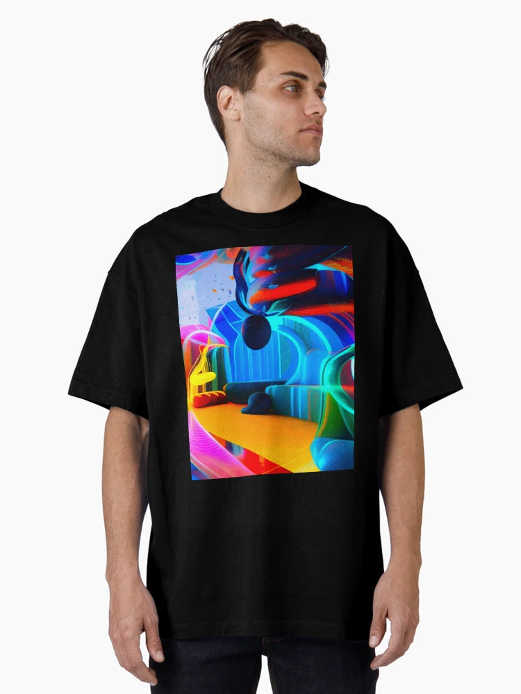 Abstract 3D art. Colorful magical landscape