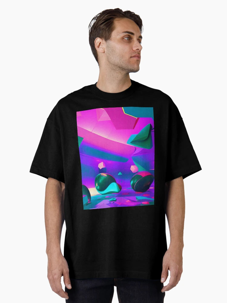 Abstract 3D art. Colorful magical landscape