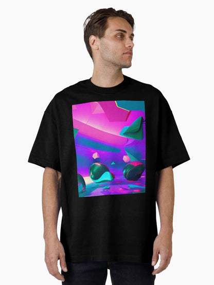 Abstract 3D art. Colorful magical landscape