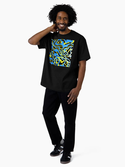 3D Abstract art yellow and blue