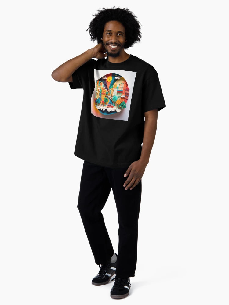 3D Effect Papercut Art - Cityscape Scene