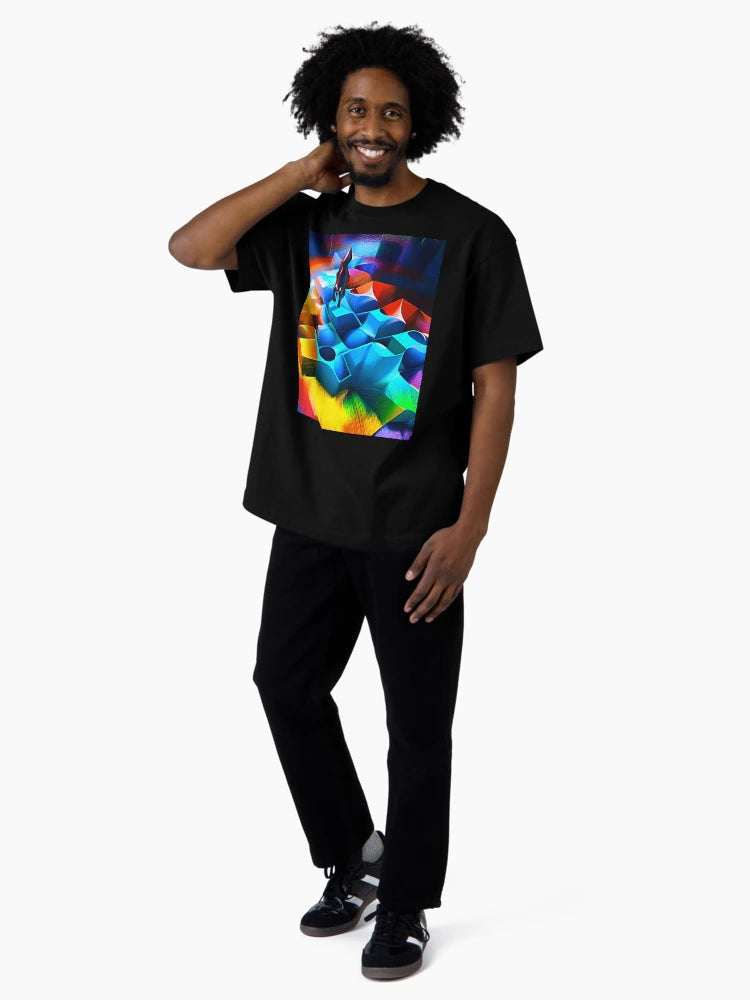 Abstract 3D art. Colorful magical landscape