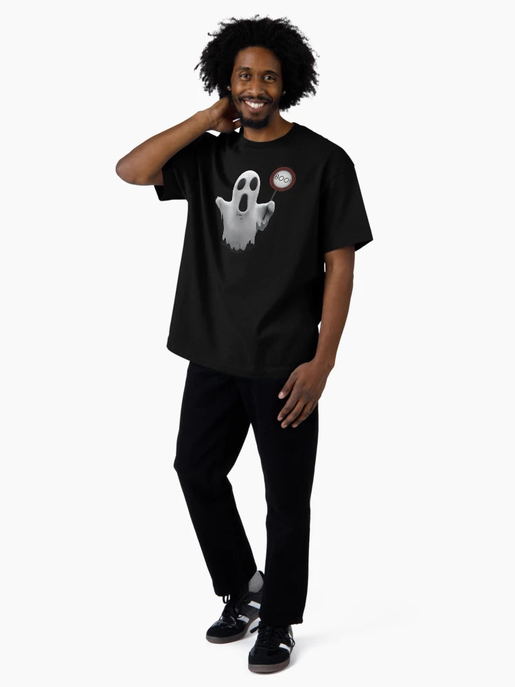 Ghost holding Boo sign!