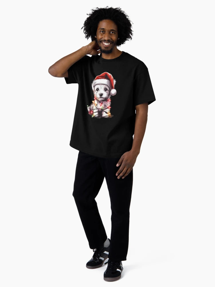 Adorable Dog Christmas Lights Santa Hat