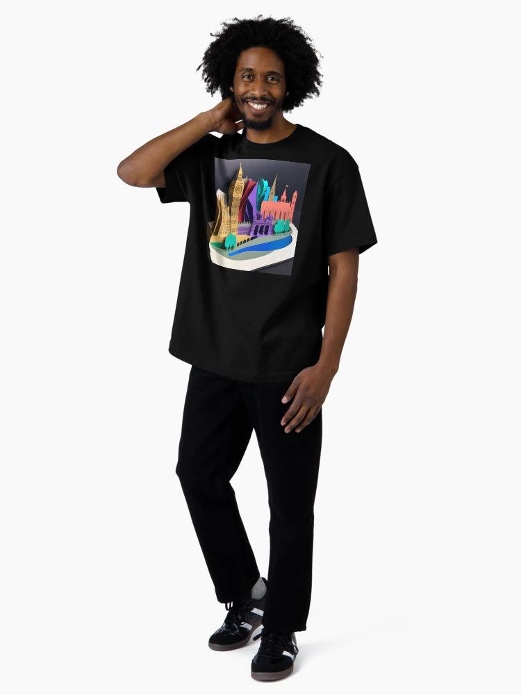 3D Effect Papercut Art - Cityscape Scene