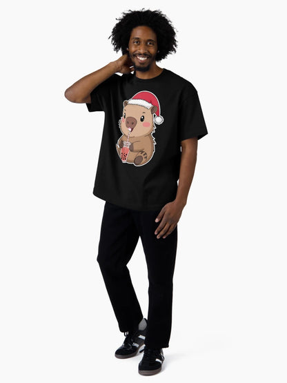 Adorable Capybara with a Christmas hat