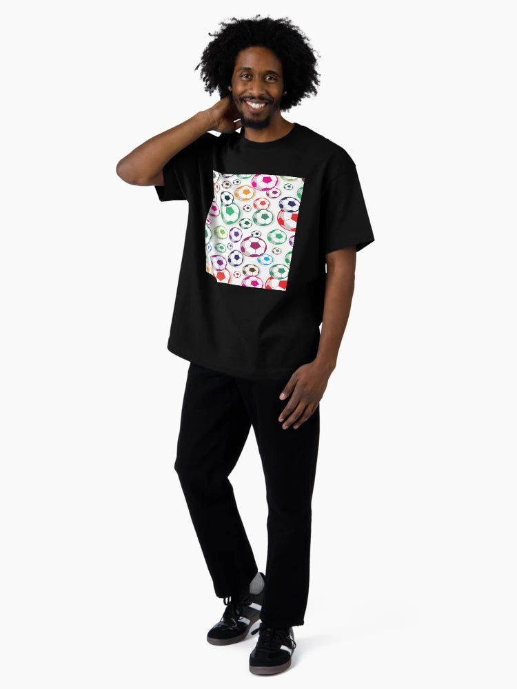 3D Multi-color Footballs Pattern - Football