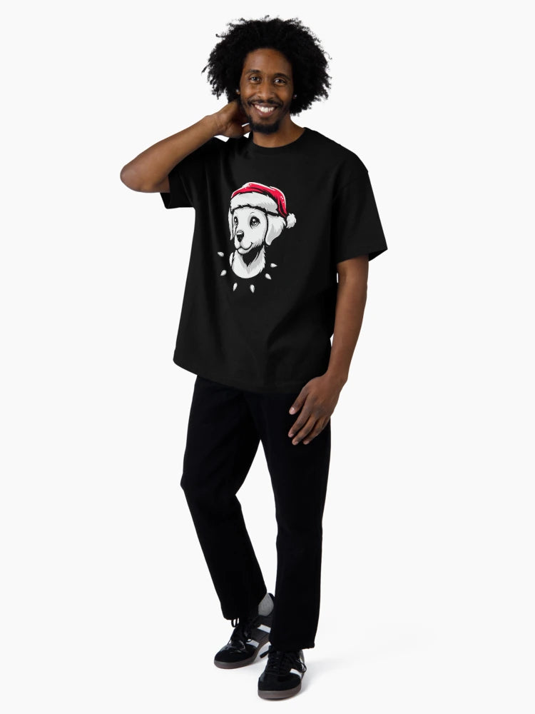 Adorable Dog Christmas Lights Santa Hat