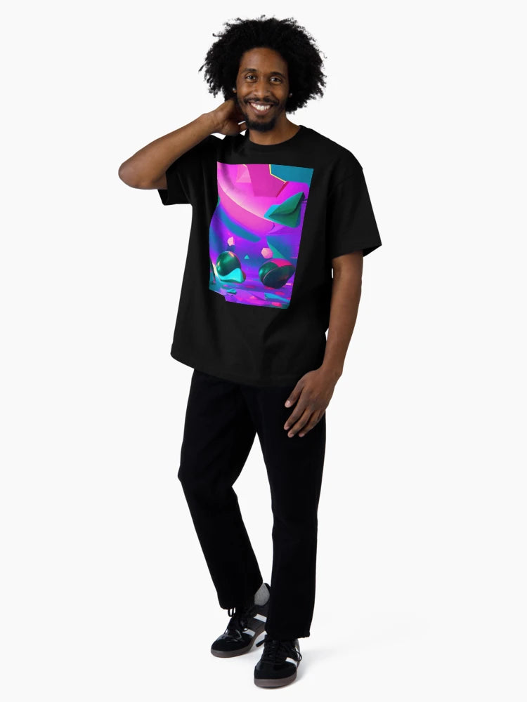 Abstract 3D art. Colorful magical landscape