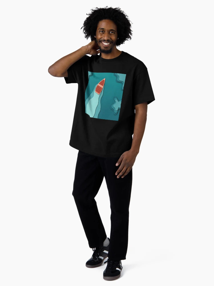 3D illustration Boat on a lake