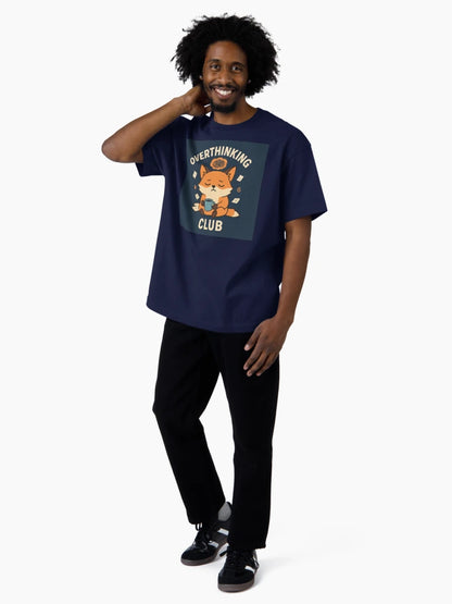 Overthinking Club – Cute Coffee Fox Mental Health Design