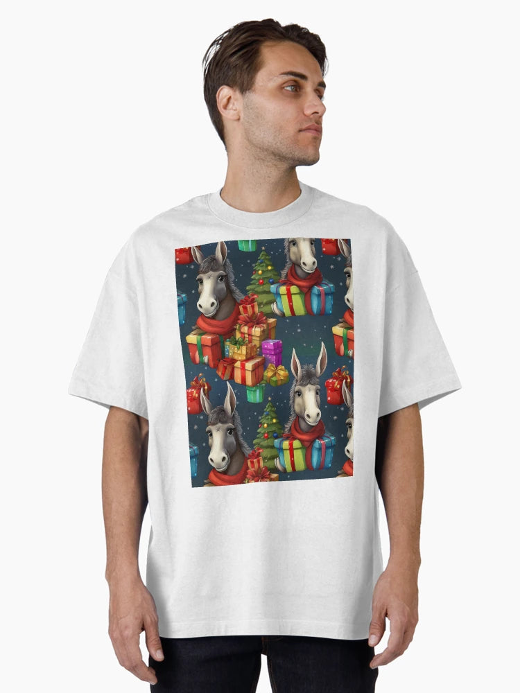 A Drove of Colourful Donkeys: A busy pattern featuring a drove of colourful donkeys with gifts.