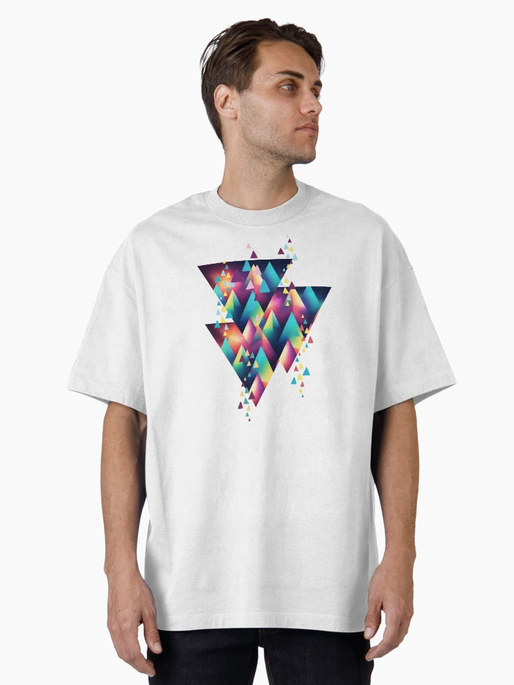 Abstract pattern of multicolored triangles