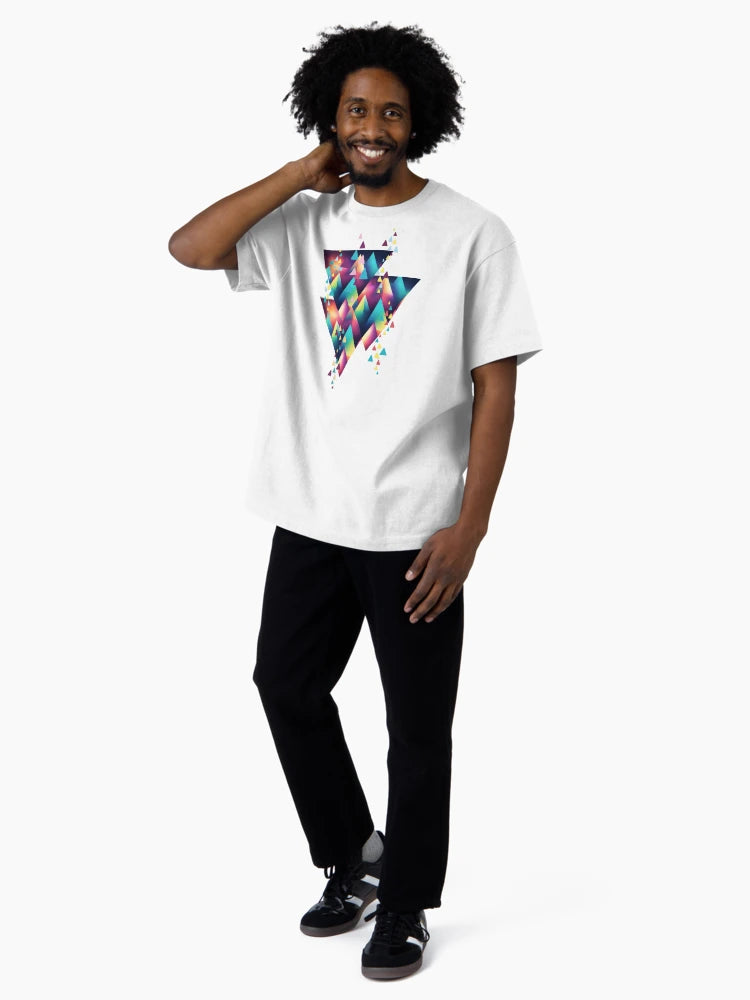 Abstract pattern of multicolored triangles