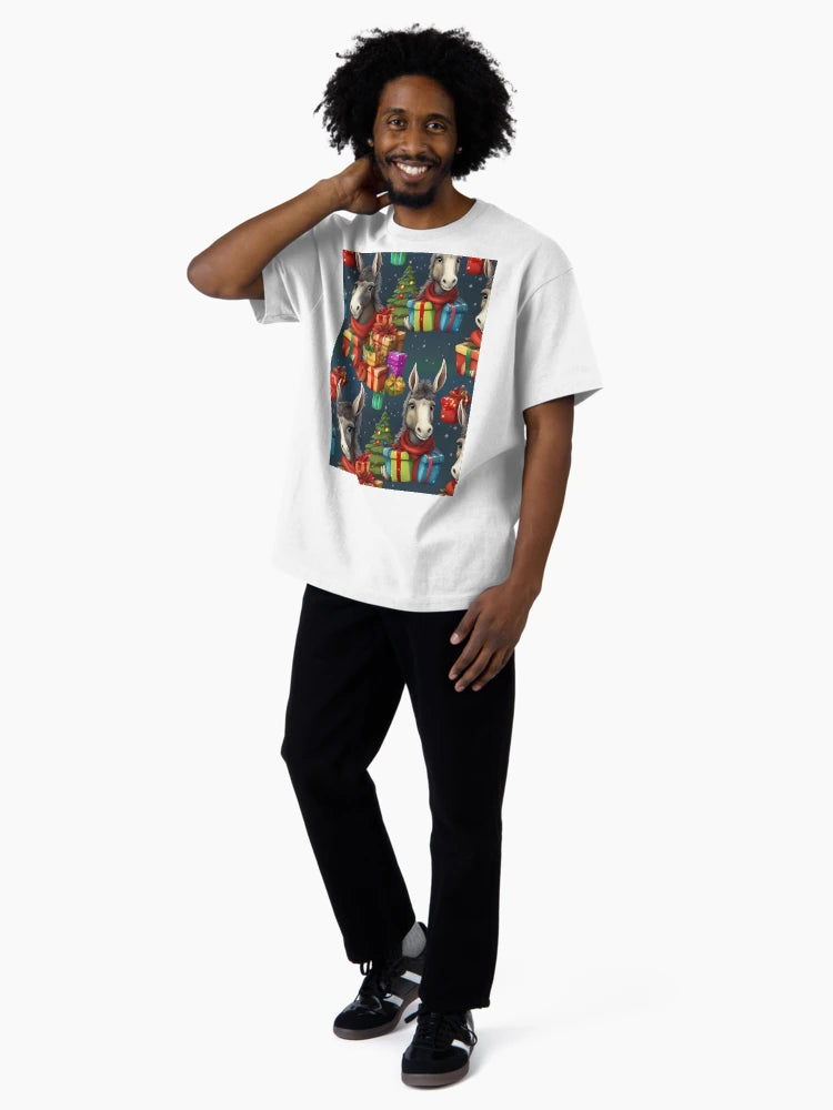 A Drove of Colourful Donkeys: A busy pattern featuring a drove of colourful donkeys with gifts.